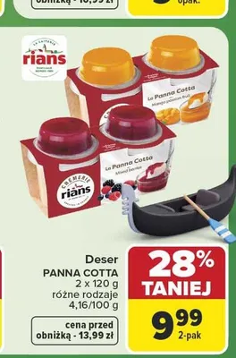 Deser Panna Cotta Rians o smaku owoców leśnych 2-pak promocja w Carrefour