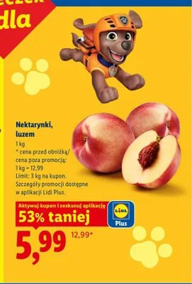 Nektarynki luzem Ryneczek Lidla promocja w Lidl