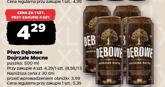 Piwo Dojrzałe Mocne 500 ml promocja w Netto
