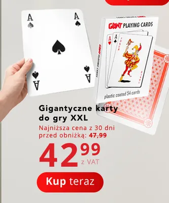Gigantyczne karty do gry XXL promocja w Poczta Polska