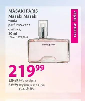 Woda perfumowana damska MASAKI PARIS Masaki Masaki promocja w Hebe