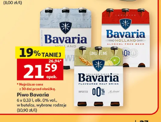 Piwo bezalkoholowe Bavaria Wit 6-pak 330 ml promocja w Auchan