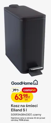 Kosz na śmieci Elland 5l czarny promocja w Castorama