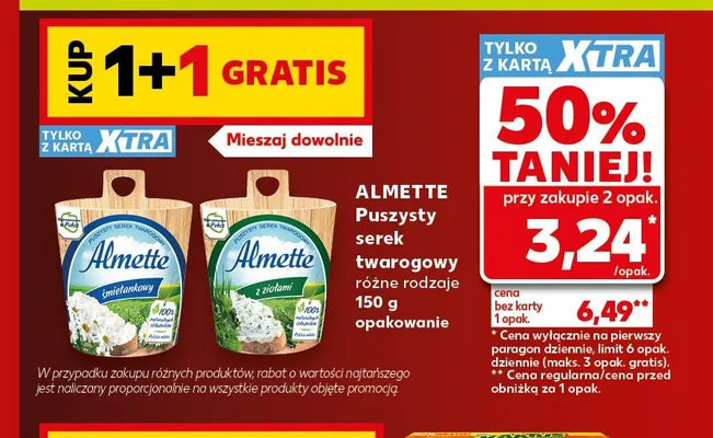 Serek twarogowy puszysty Almette z ziołami promocja w Kaufland