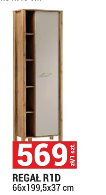 Regał R1D System Indygo dąb wotan/beige 66x199,5x37cm promocja w Merkury Market
