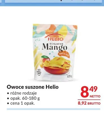 Owoce suszone Helio promocja w Makro