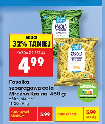 Fasolka szparagowa cała żółta Mroźna Kraina promocja w Biedronka