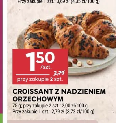 Croissant z nadzieniem orzechowym promocja w Stokrotka