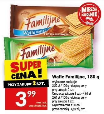 Wafle Familijne, 180 g promocja w Twój Market