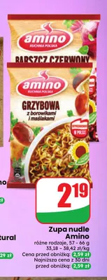 Zupa nudle barszcz czerwony Amino promocja w Dino