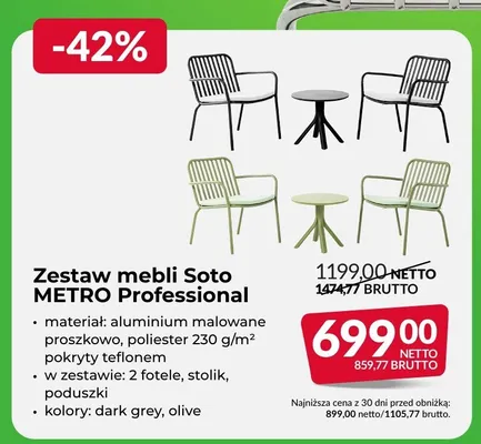 Zestaw mebli Soto METRO Professional promocja w Makro
