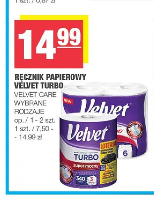 Ręcznik papierowy Velvet Turbo promocja w SPAR