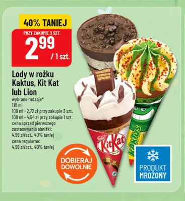 Lody w rożku Kit Kat promocja w POLOmarket