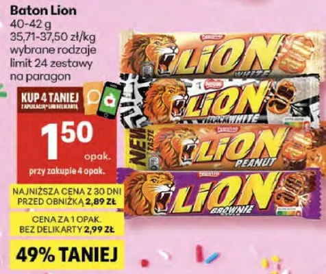 Baton Lion peanut promocja w Delikatesy Centrum