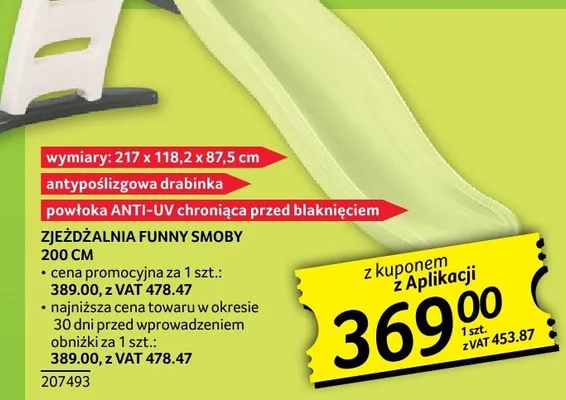 Zjeżdżalnia Funny Smoby 200cm promocja w Selgros