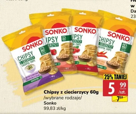 Chipsy z ciecierzycy Sonko promocja w API Market