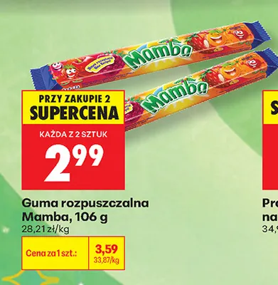 Guma rozpuszczalna Mamba promocja w Biedronka