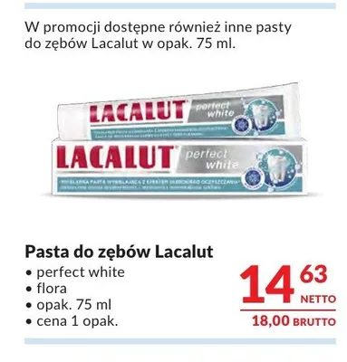 Pasta do zębów Lacalut Perfect White promocja w Makro
