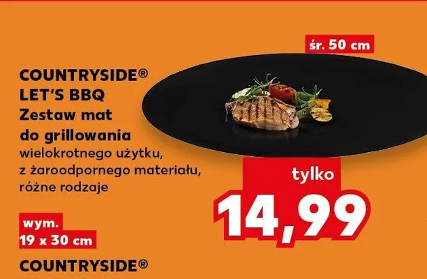 Zestaw mat do grillowania COUNTRYSIDE LET'S BBQ śr. 50cm promocja w Kaufland