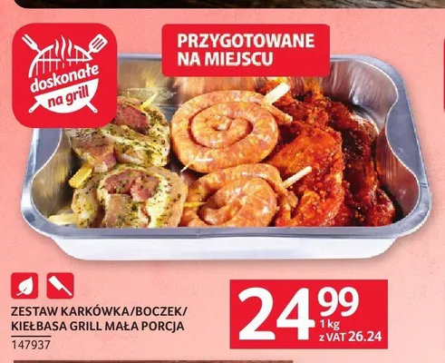 Zestaw karkówka/boczek/kiełbasa grill mała porcja promocja w Selgros