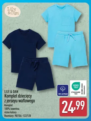 Komplet dziecięcy z jerseyu waflowego Lily & Dan promocja w Aldi