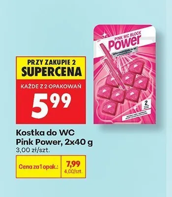 Kostka do WC Pink Power promocja w Biedronka