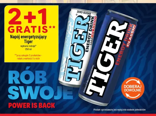 Napój energetyzujący Tiger Zero Sugar promocja w POLOmarket