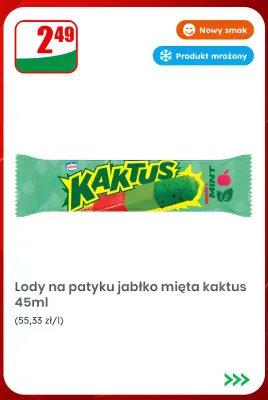 Lody na patyku jabłko mięta Kaktus promocja w Dino