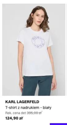 T-shirt z nadrukiem Karl Lagerfeld biały promocja w Lounge by Zalando
