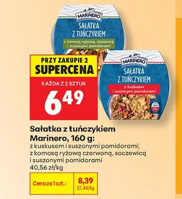 Sałatka z tuńczykiem z kuskusem i suszonymi pomidorami Marinero promocja w Biedronka