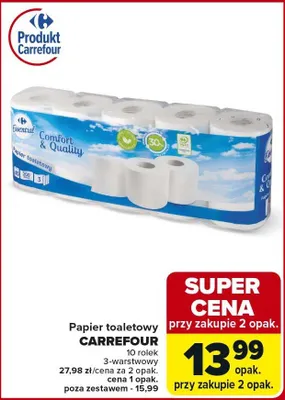 Papier toaletowy 3-warstwowy promocja w Carrefour