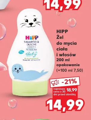 Żel do mycia ciała i włosów Hipp Babysanft promocja w Kaufland