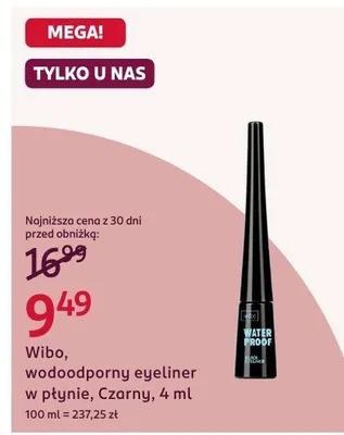 Wodoodporny eyeliner w płynie Czarny Wibo promocja w Rossmann