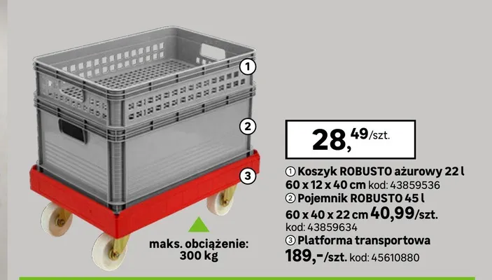 Pojemnik ROBUSTO 45l 60x40x22cm promocja w Leroy Merlin