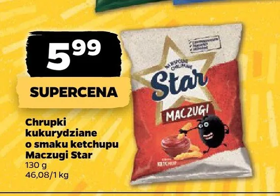 Chrupki kukurydziane o smaku ketchupu Star Maczugi promocja w Netto