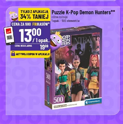 Puzzle K-Pop Demon Hunters 500 elementów Clementoni promocja w POLOmarket