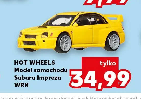 Model samochodu Subaru Impreza WRX Hot Wheels promocja w Kaufland