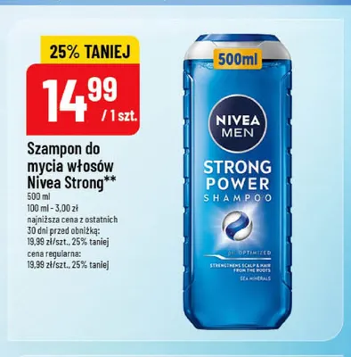 Szampon do mycia włosów Nivea Strong promocja w POLOmarket