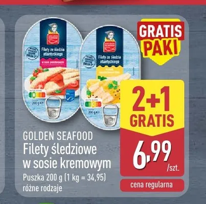 Filety śledziowe w sosie pomidorowym Golden Seafood promocja w Aldi