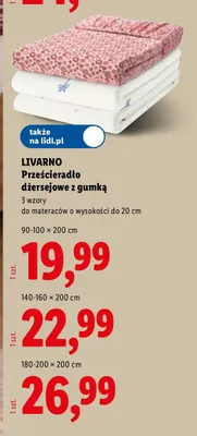Prześcieradło dżersejowe z gumką Livarno 140-160x200 cm promocja w Lidl