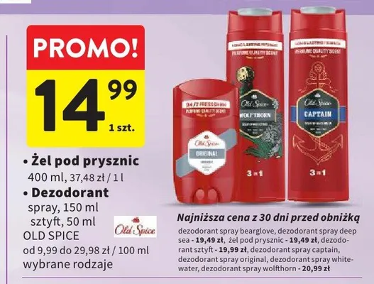 Dezodorant sztyft OLD SPICE promocja w Intermarche