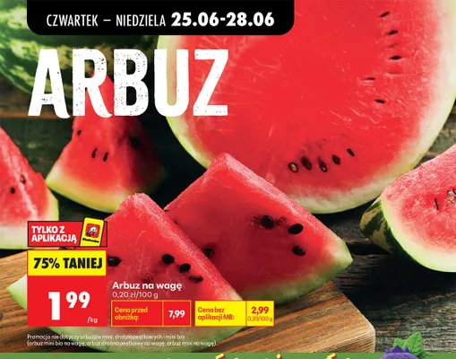 Arbuz na wagę promocja w Biedronka
