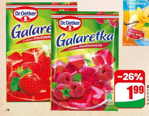 Galaretka o smaku malinowym Dr.Oetker promocja w Dino
