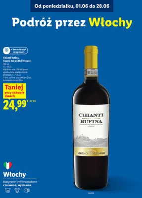 Wino Chianti Rufina Casato dei Medici Riccardi czerwone wytrawne włoskie promocja w Lidl