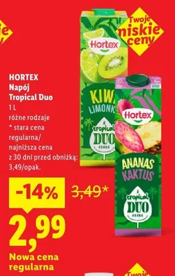 Napój Tropical Duo Hortex promocja w Lidl