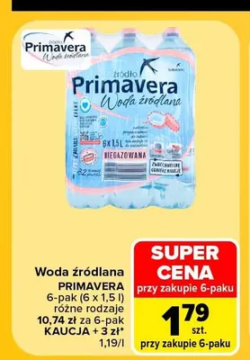 Woda źródlana Primavera 6-pak promocja w Carrefour