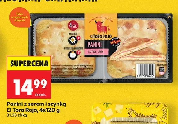 Panini z serem i szynką El Toro Rojo promocja w Biedronka