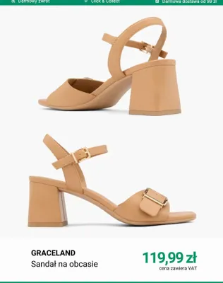 Sandał na obcasie Graceland promocja w Deichmann