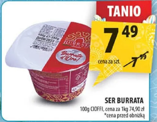 Ser Burrata promocja w Arhelan