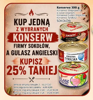 Konserwa Gulasz Angielski Sokołów promocja w Prim Market
